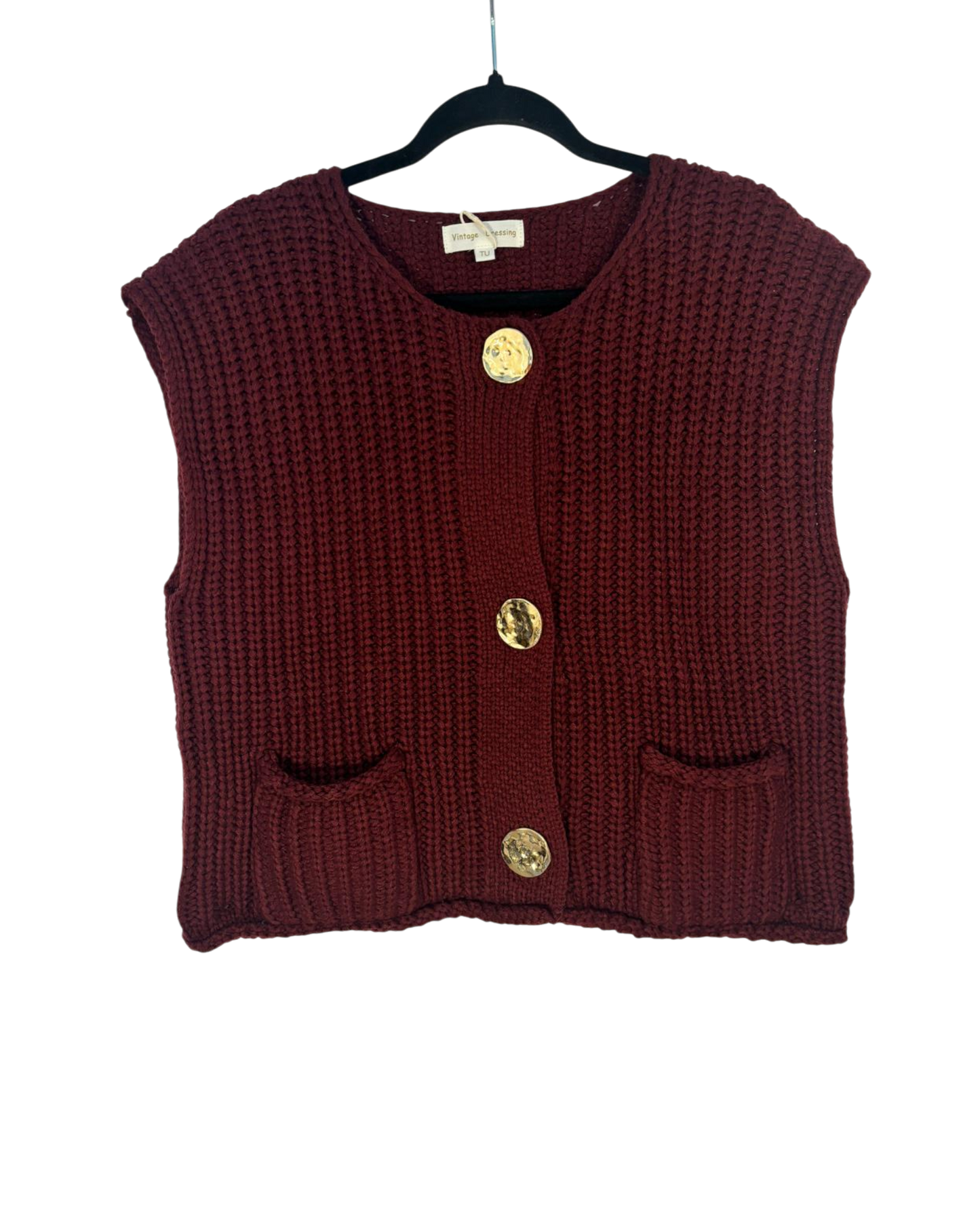 Pull sans manche Vintage dressing