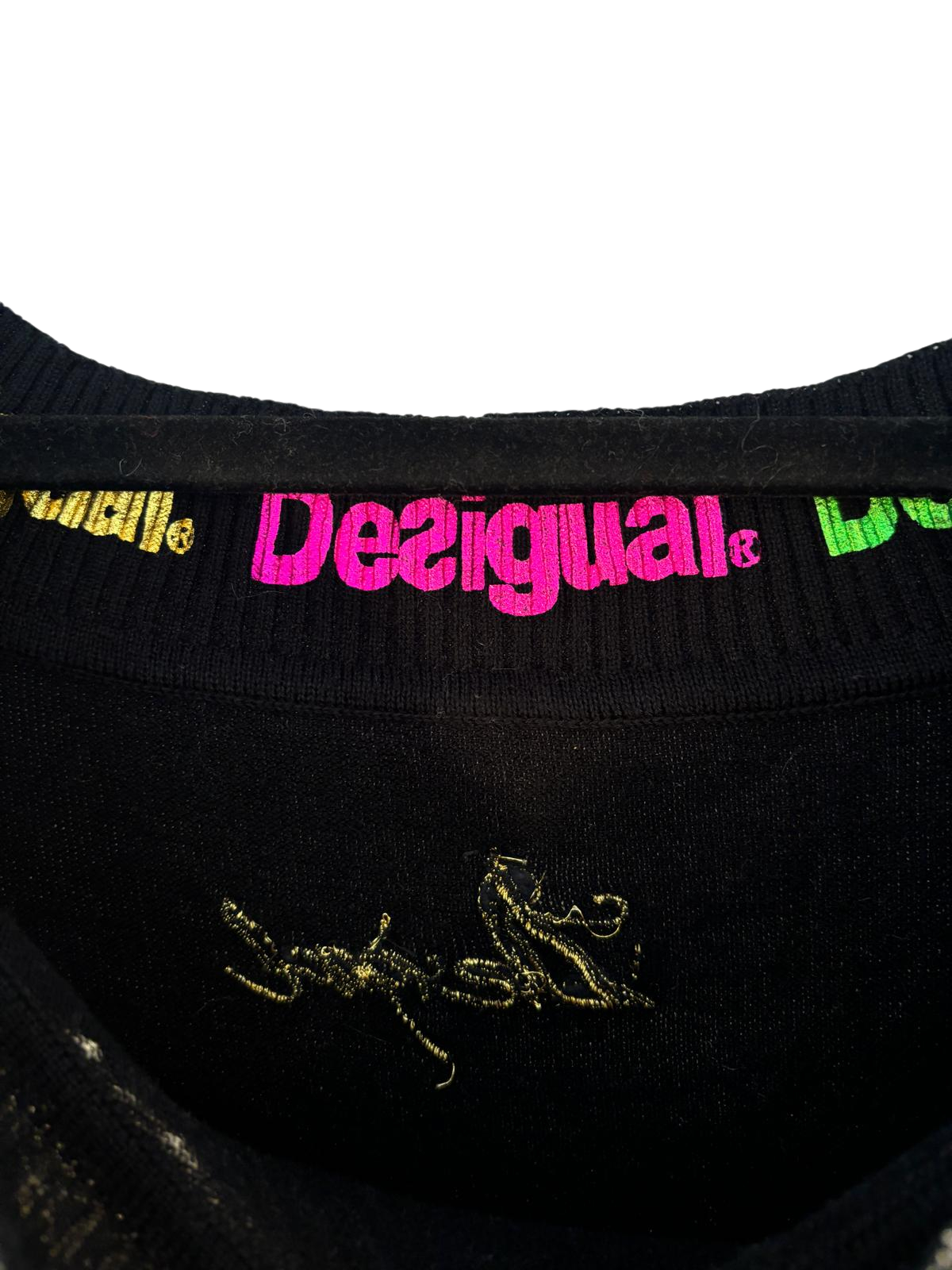 Pullover fantaisie Desigual noir – taille S – seconde main femme – photo 5