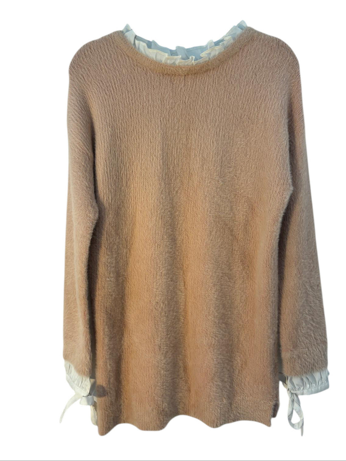 Pull robe col brodé Little Miss captain rose et blanc – taille S/M/L – seconde main femme – photo 3