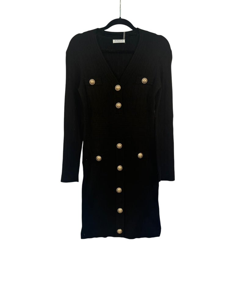 Robe boutonnée en maille de Kaylla noire – taille M/L – seconde main femme – photo 3