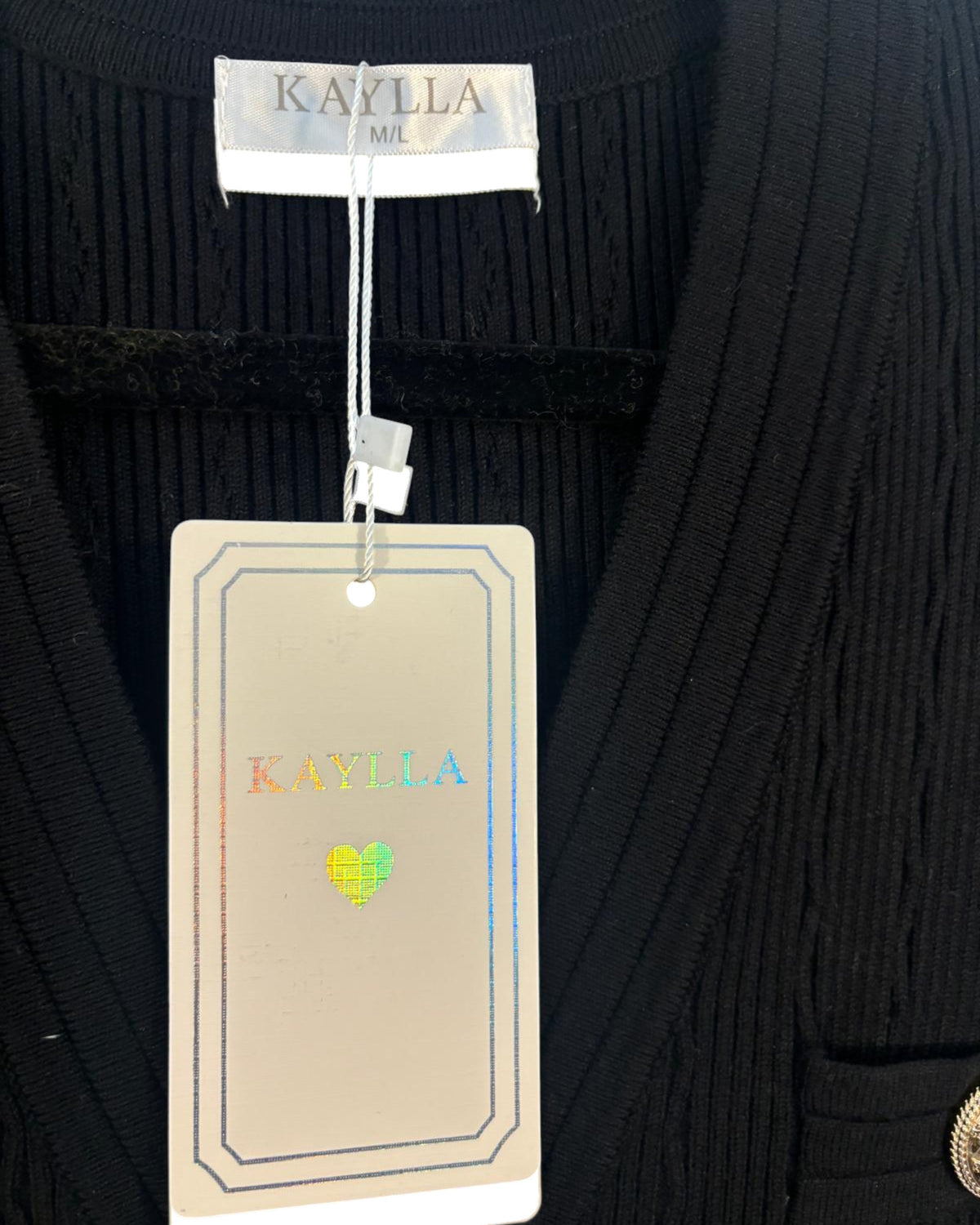 Robe boutonnée en maille de Kaylla noire – taille M/L – seconde main femme – photo 4