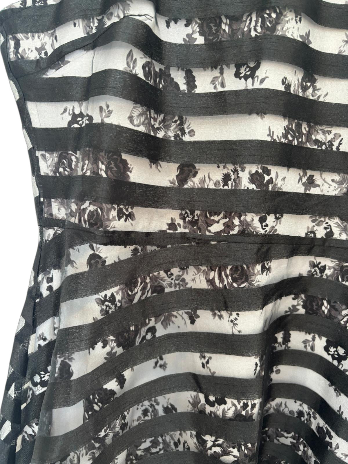 Robe soirée Monasque noir et rayée – taille M/S – seconde main femme – photo 4