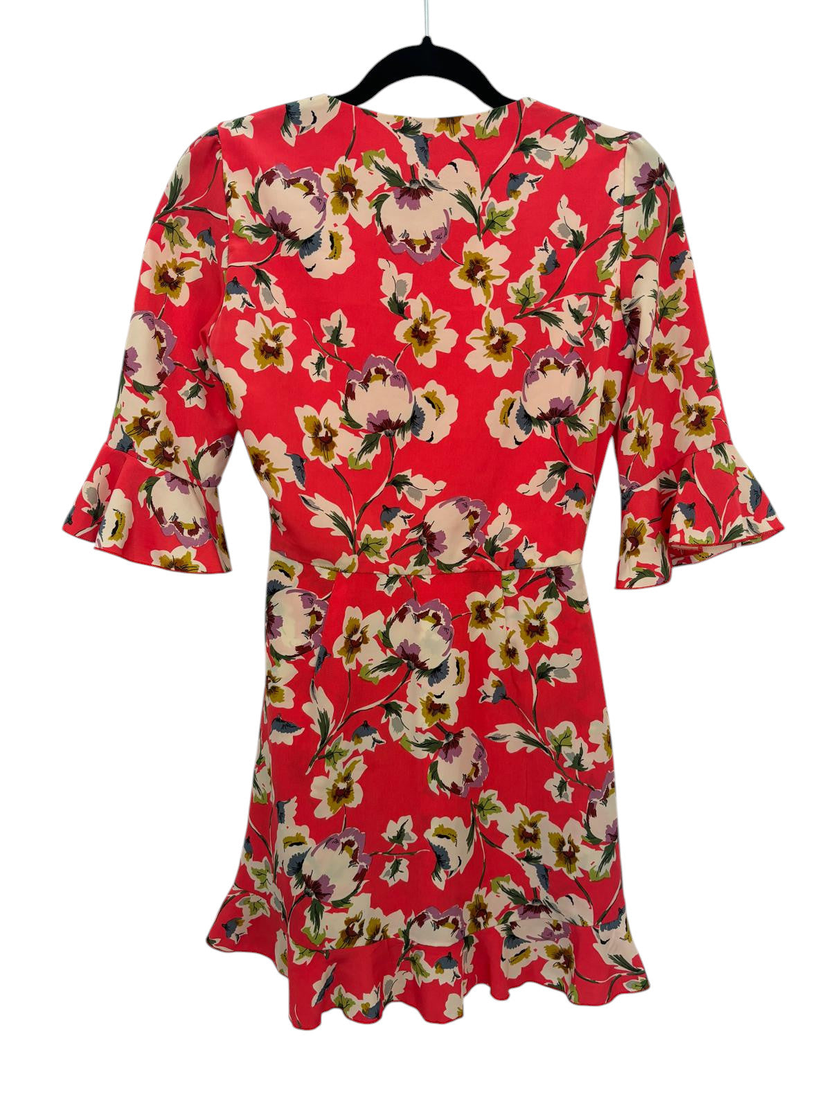 Robe florale Zara fleurie et rouge – taille XS – seconde main femme – photo 4