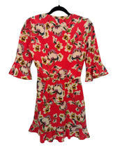 Robe florale Zara fleurie et rouge – taille XS – seconde main femme – photo 4