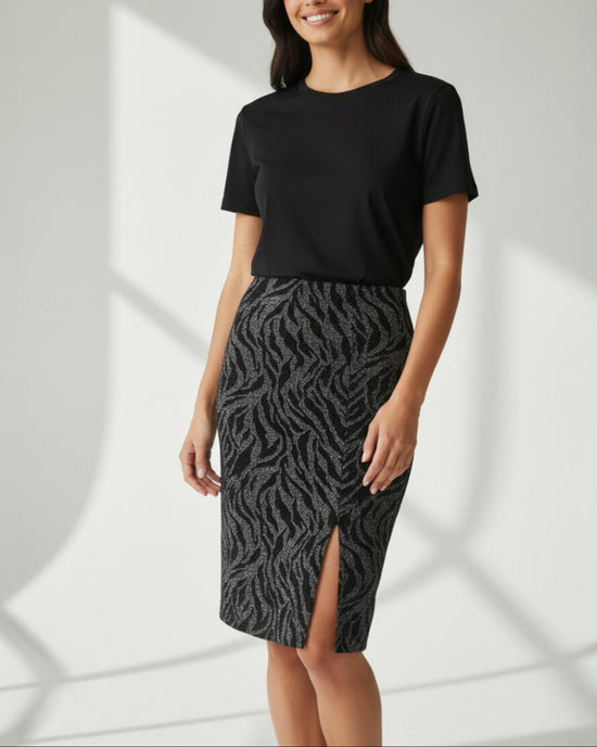 Jupe Pailletée New Look Noir & Argent - L&