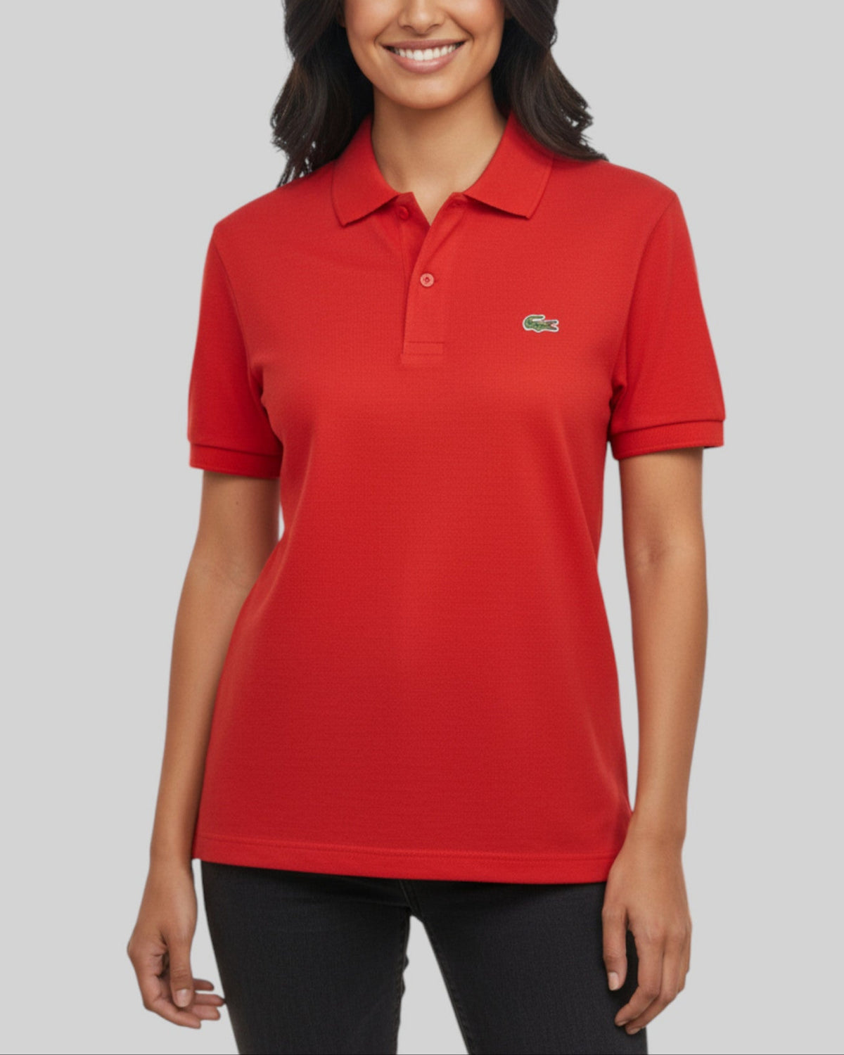 Polo Lacoste rouge – taille L – seconde main femme