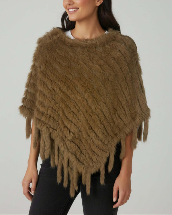 Poncho Fourrure de Lapin - Le Luxe Tout Doux