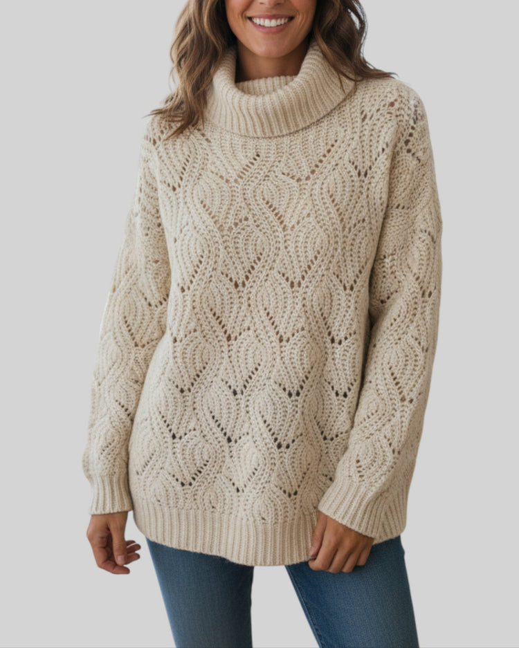 Pull col roulé Promod beige – taille XL/L/M – seconde main femme