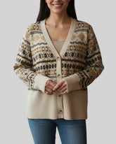 Pull gilet Lili&Lola beige et marron – taille S/M/L – seconde main femme