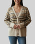 Pull gilet Lili&Lola beige et marron – taille S/M/L – seconde main femme
