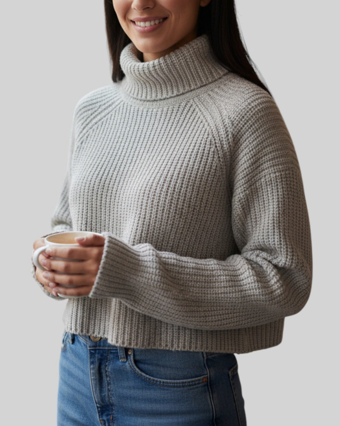 Pull col roulé court Zara