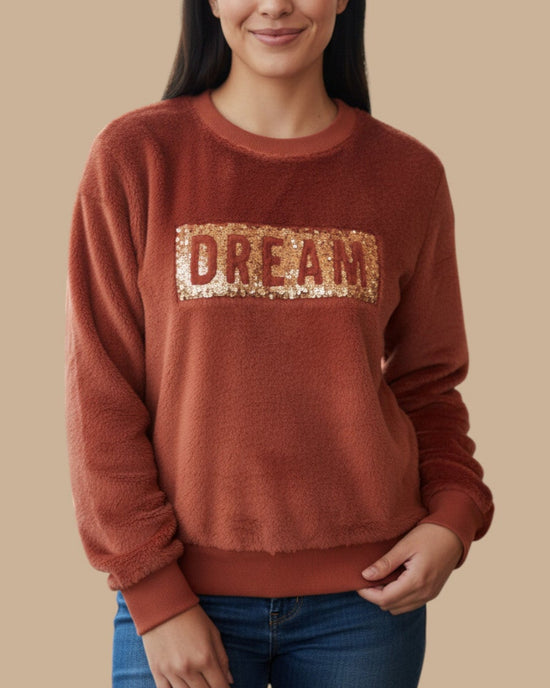 Pull doux Jennyfer marron – taille S/M – seconde main femme