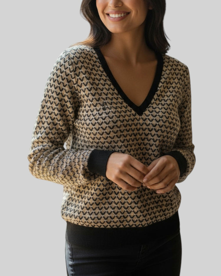 Pull zara beige et marron – taille S – seconde main femme