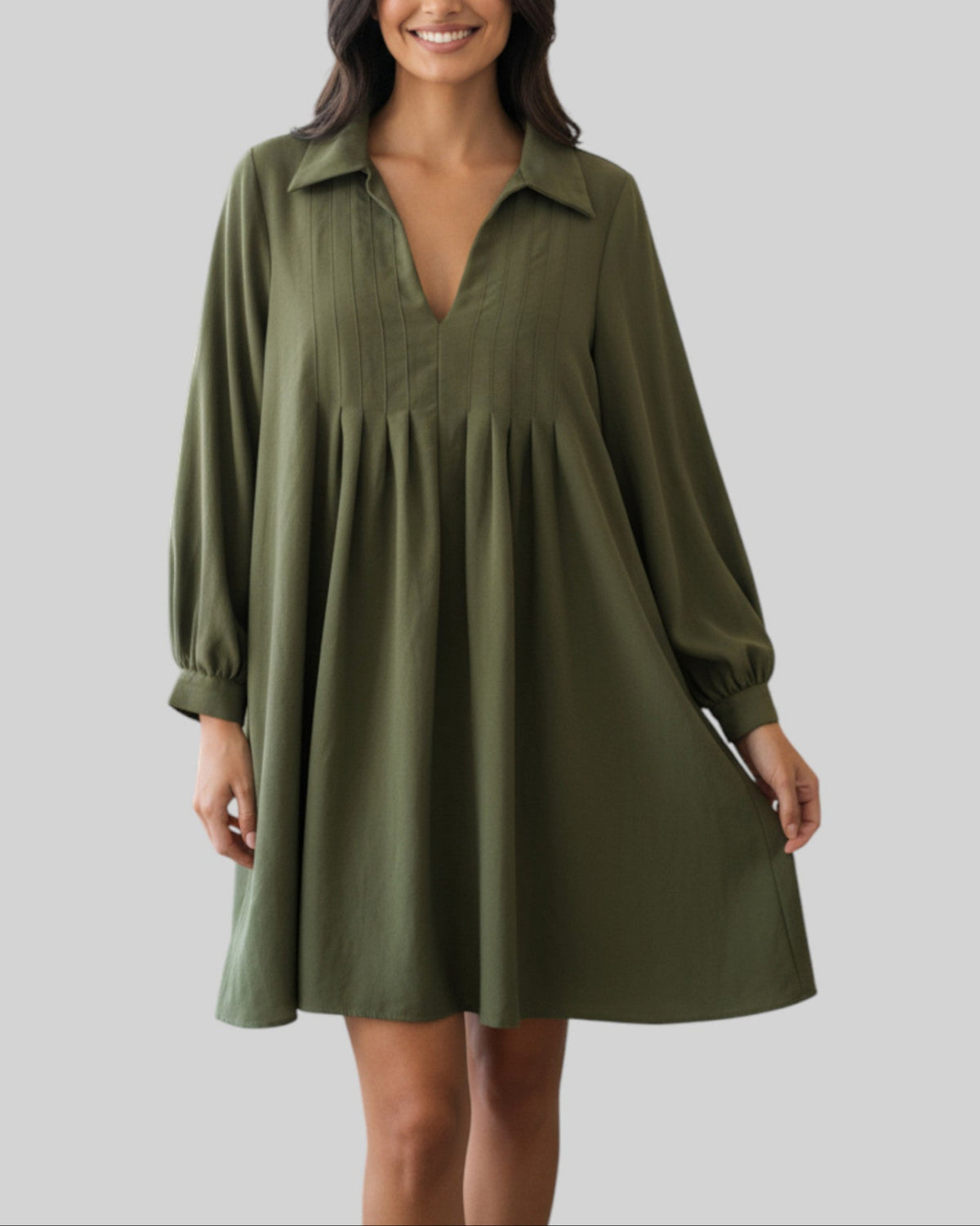 Robe élégante Zara kaki – taille L/M – seconde main femme
