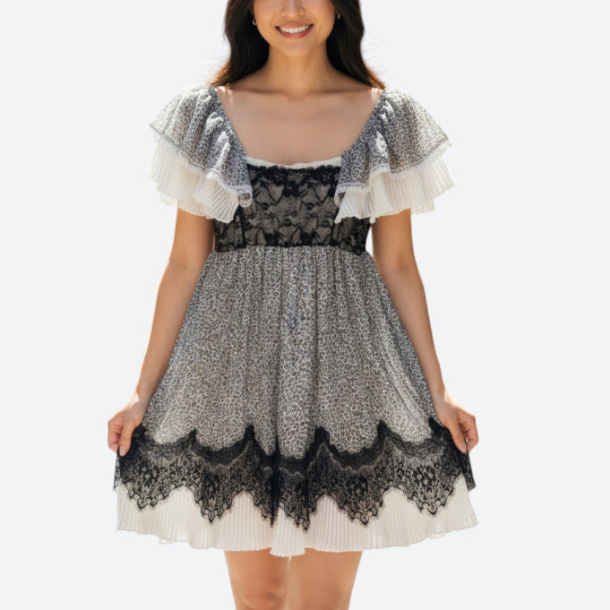 Robe dentelle Ethy&Paul noir et blanc – taille S/M – seconde main femme