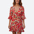 Robe florale Zara fleurie et rouge – taille XS – seconde main femme