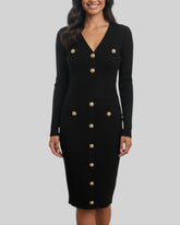 Robe boutonnée en maille de Kaylla noire – taille M/L – seconde main femme