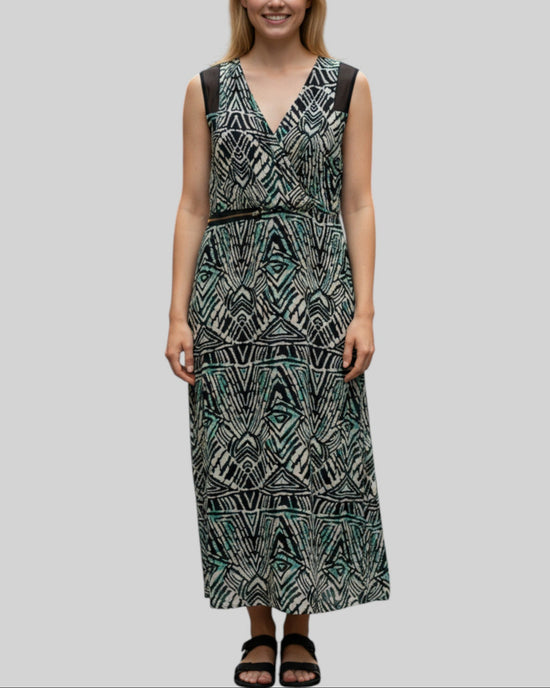 Robe de jour Vila noir et vert – taille S – seconde main femme