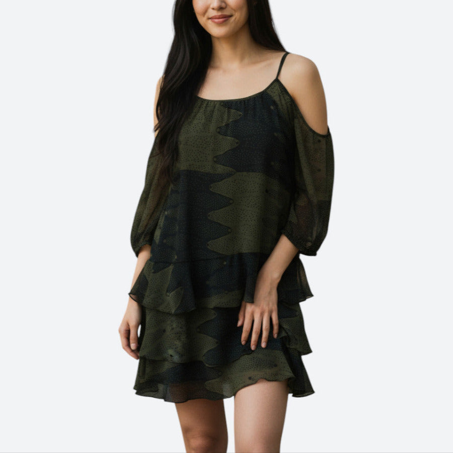 Robe épaule dénudée marque Blanche porte