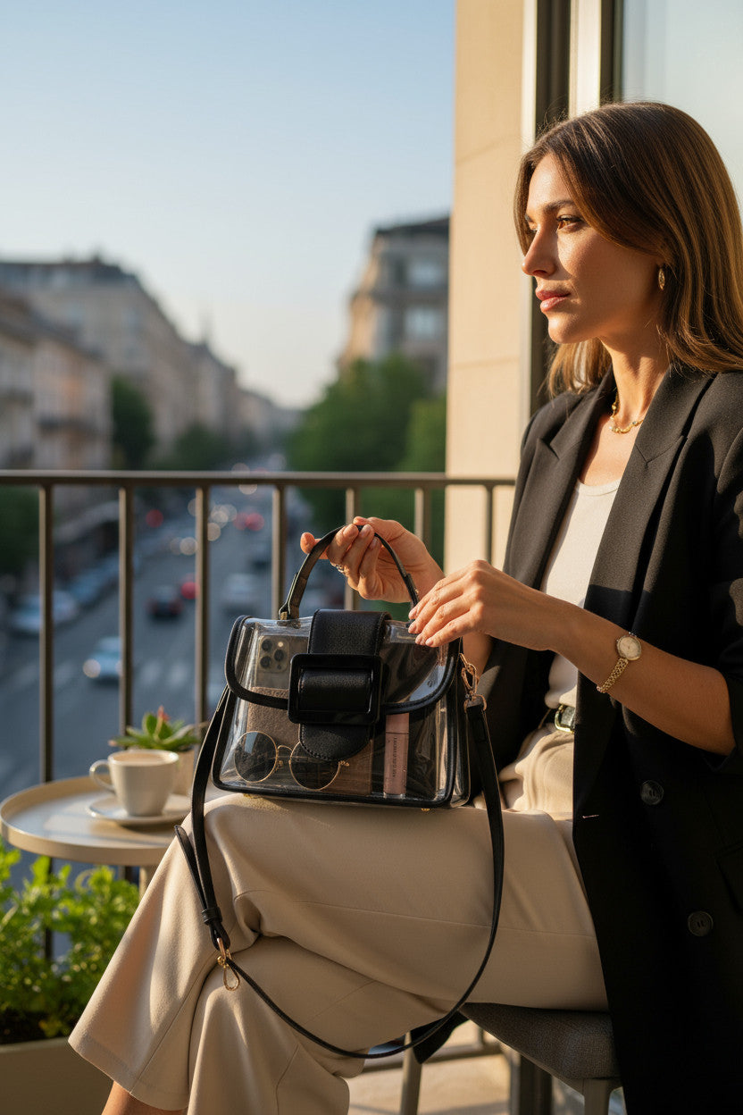 Sac tendance transparent 2 en 1&nbsp;