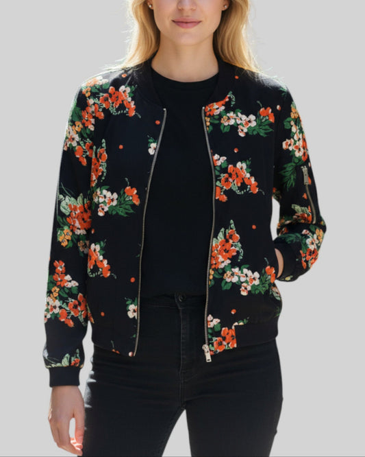 Bomber veste fleuri vintage marque Zara